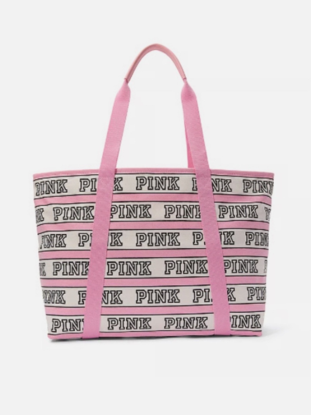 🆕 Victoria’s Secret Pink Striped Tote Bag